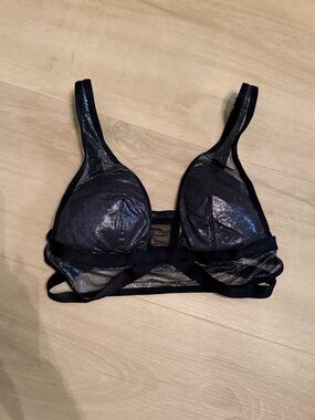 Victoria's Secret Black Shimmer Mesh Bralette
